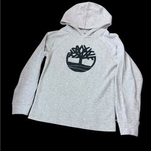 TIMBERLAND Hooded waffle T-Shirt Youth Boys 7 Long Sleeve Gray k233